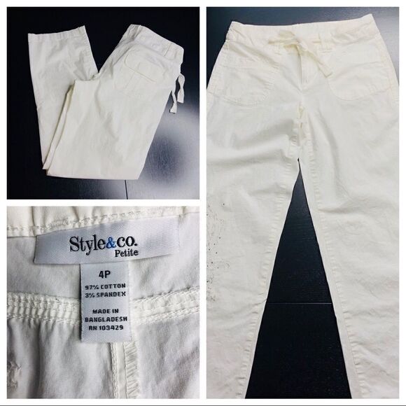 STYLE & CO  White Cargo Pants for Summer - Picture 1 of 14